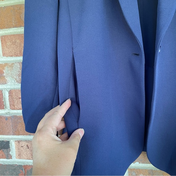Anthropologie NWT Cartonnier with Tie Sleeves Navy Blazer Size 8 - Picture 10 of 11